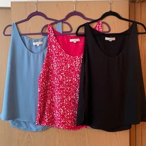Lot of 3 LOFT blouse tank tops